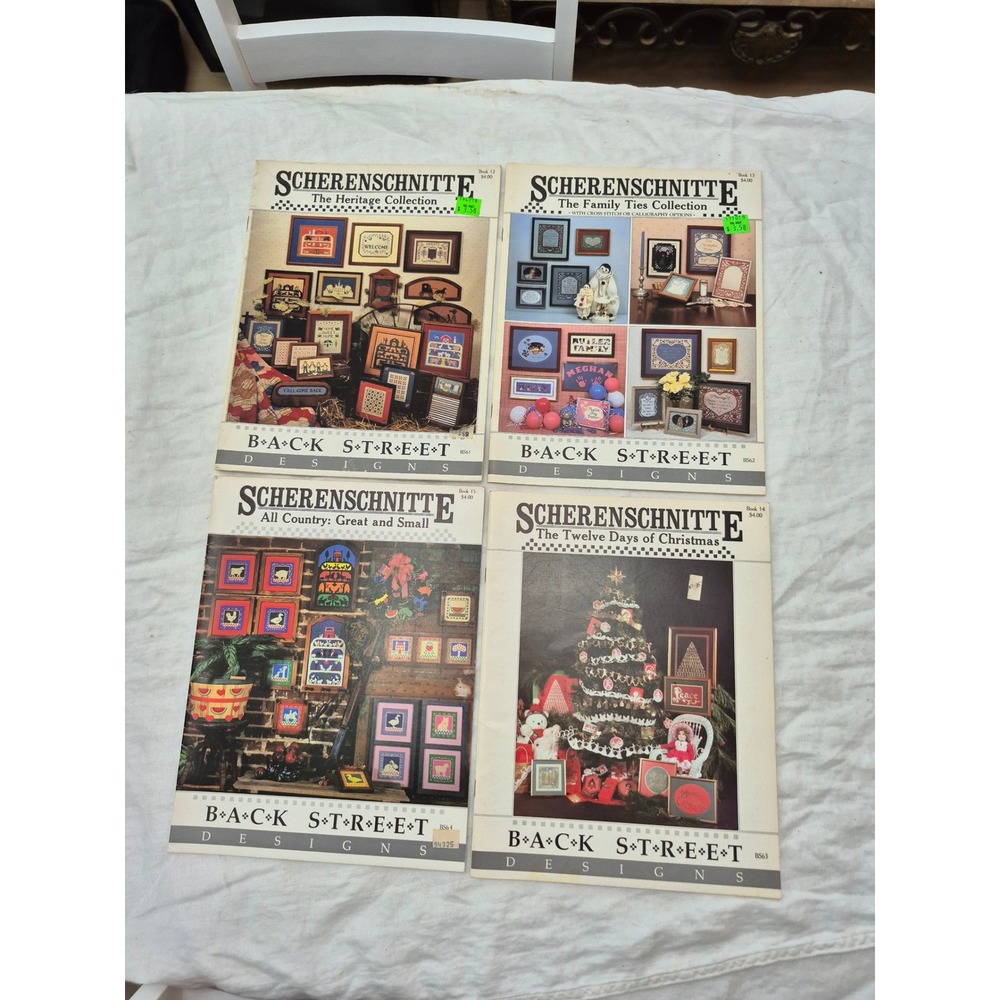 Back Street Designs Scherenschnitte Pattern Books Unisex Vintage Art Set 4